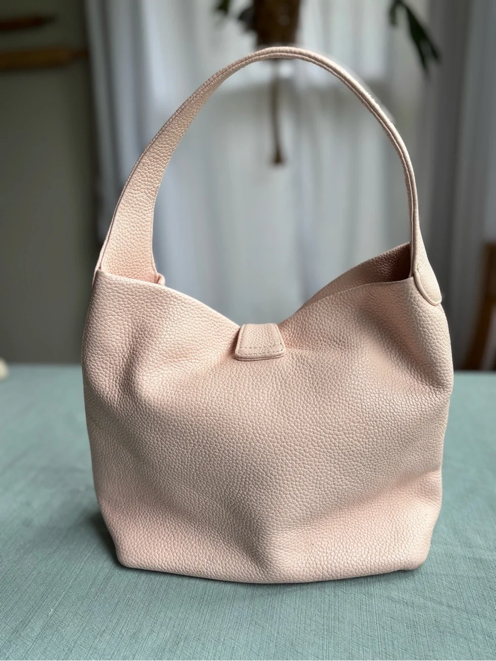Dooney & Bourke Pebbled Leather Hobo Shoulder Bag in Blush Pink Gold Hardware